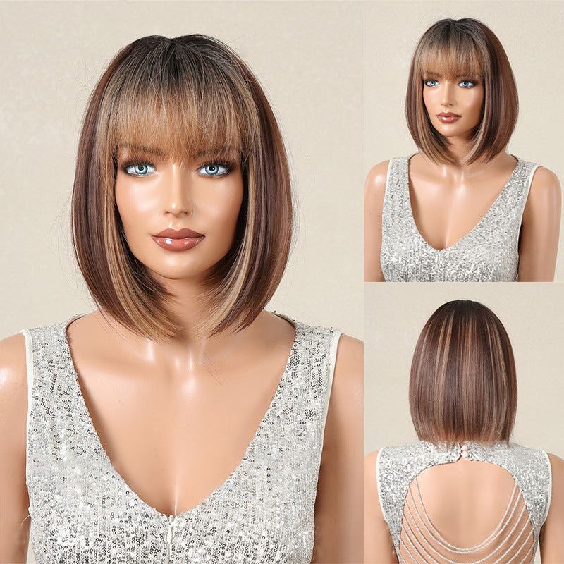 aoxuan Wig 7(Starting batch 100) European and American short hair wig Bob natural full head set