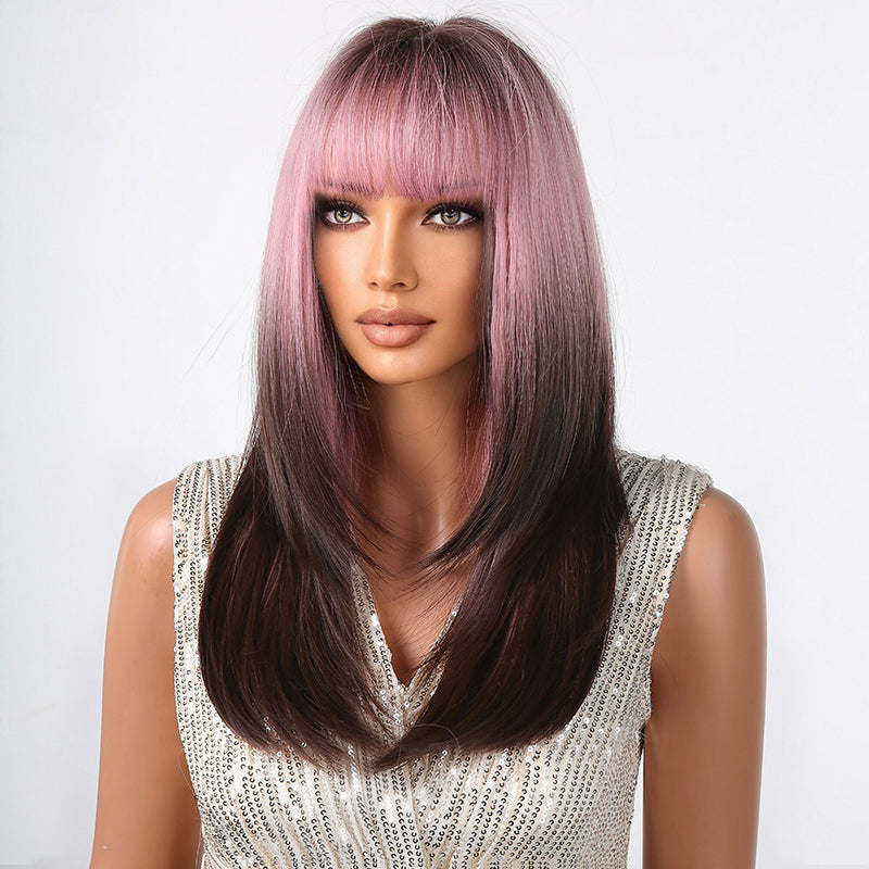 aoxuan Wig 6(Starting batch 100) Gradual purple wig female natural full head cover
