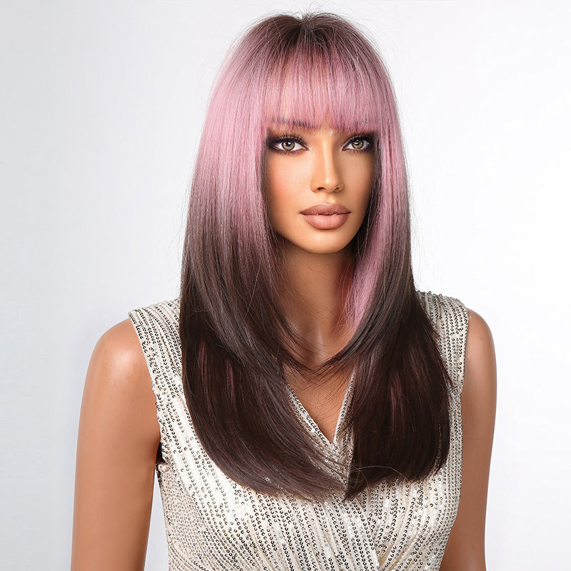 aoxuan Wig 6(Starting batch 100) Gradual purple wig female natural full head cover