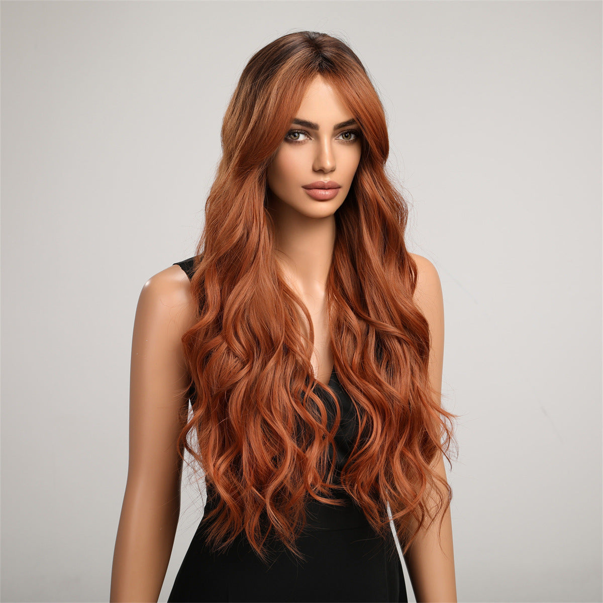 aoxuan temu Wig 02(Starting batch 100) Midsection gradient wig Long curly wig