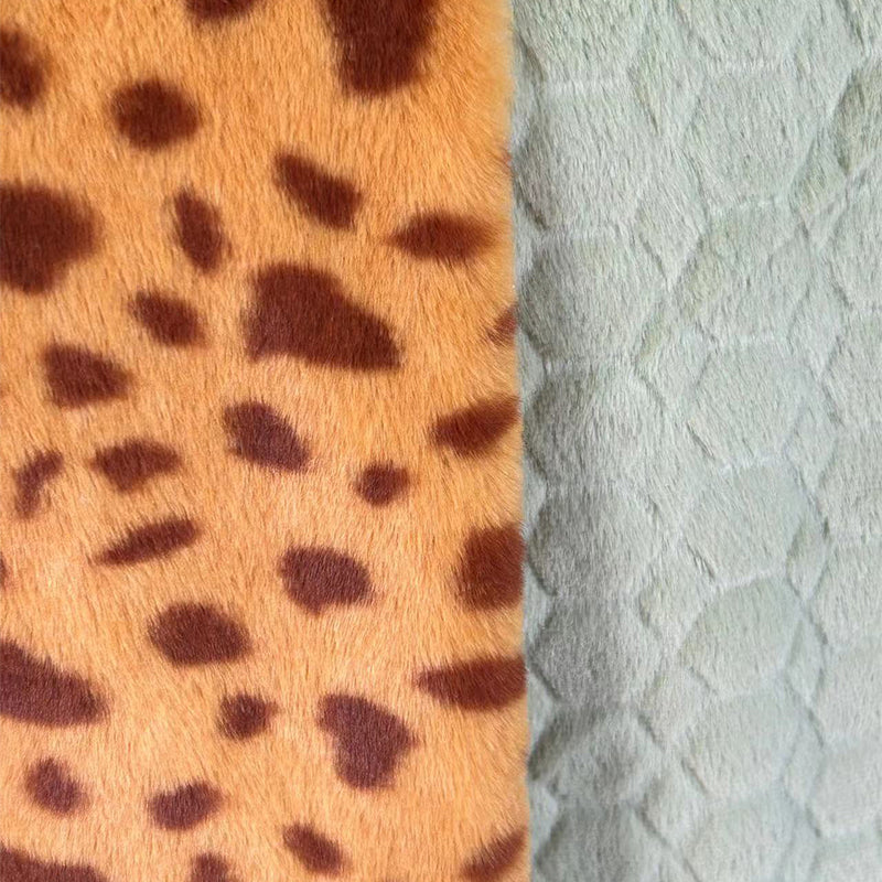 JINGDONG Printed embossed rabbit fur High quality embossed rabbit hair fabric