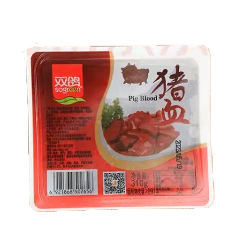 SOGREEN FOOD Double Pigeon pig's blood 310g fresh boxed blood tofu risotto hot pot hot pot ingredients side dishes Hairy Blood Wanton Fresh Pork Blood