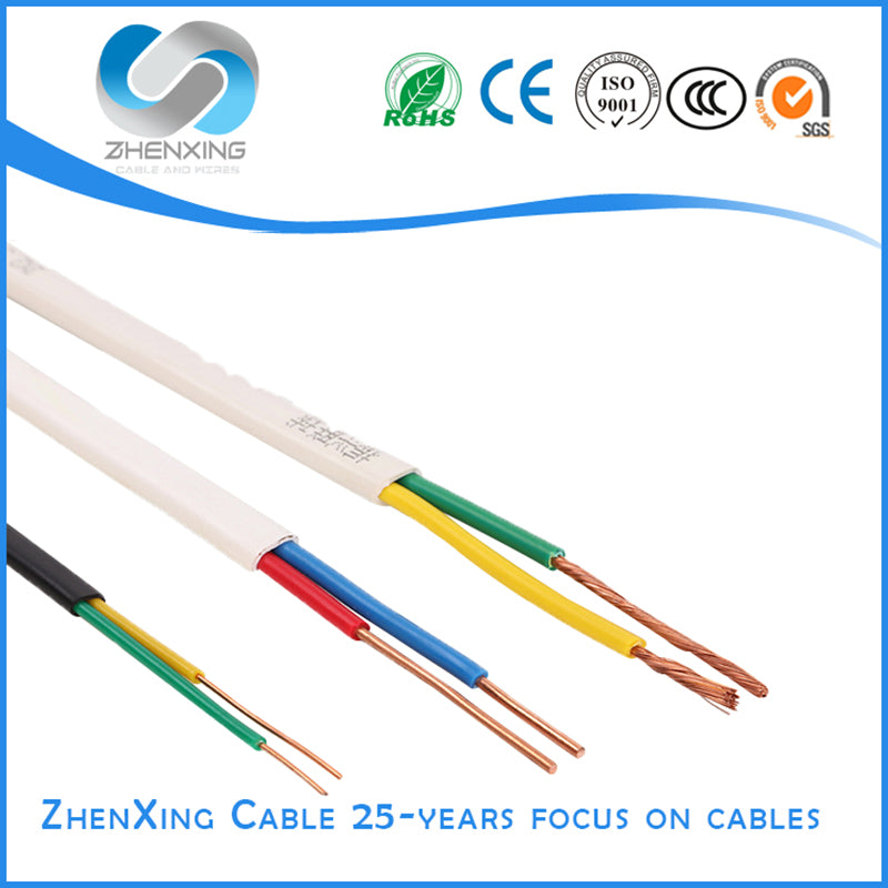 ZHENXING Copper core PVC insulated PVC sheathed flat cable Household wire soft wire sheathed wire Pure copper sheathed wire