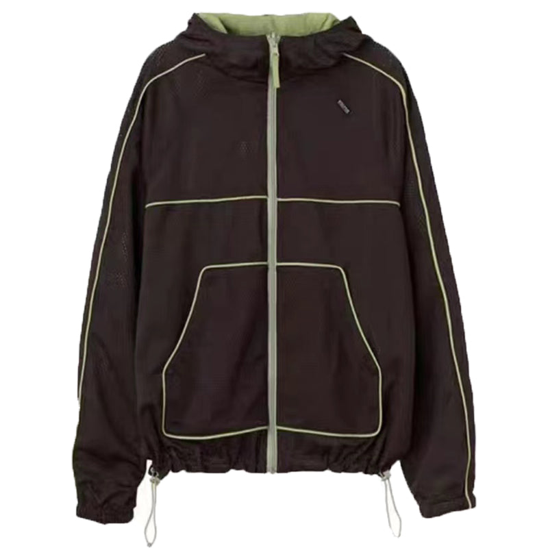 Haona Reversible windproof jacket s to xxxl  Windbreaker Outdoor sports hooded jacket