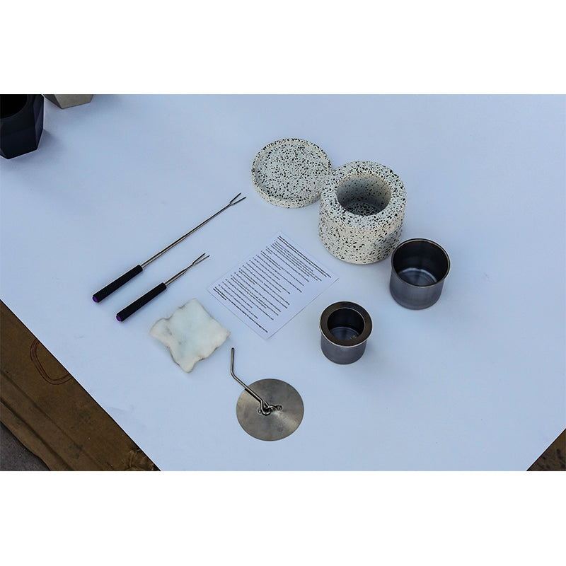 HULI Round brazier with tray HP-009 High temperature resistant brazier for high-end commercial office use