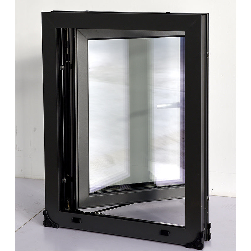 JIEJIE 66 series insulated bridge inverted window PVC laminated glass soundproof window with inner opening