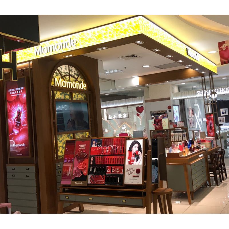 TONGJIE  Dream Cosmetics Fujian Sanming (shopping mall brand skin care products display cabinet design production and installation)
