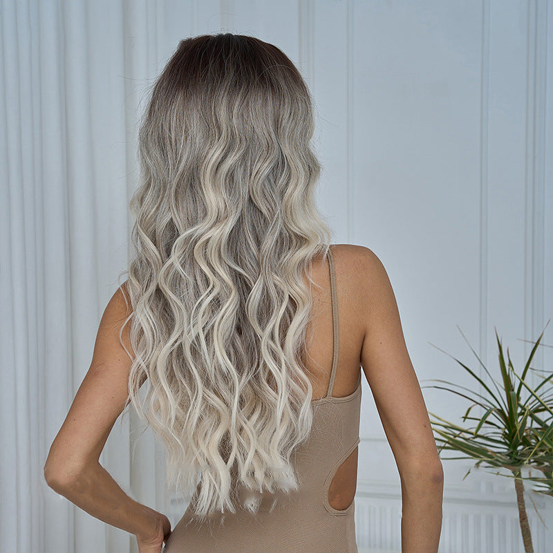 aoxuan temu Wig 02(Starting batch 100) Midsection gradient wig Long curly wig