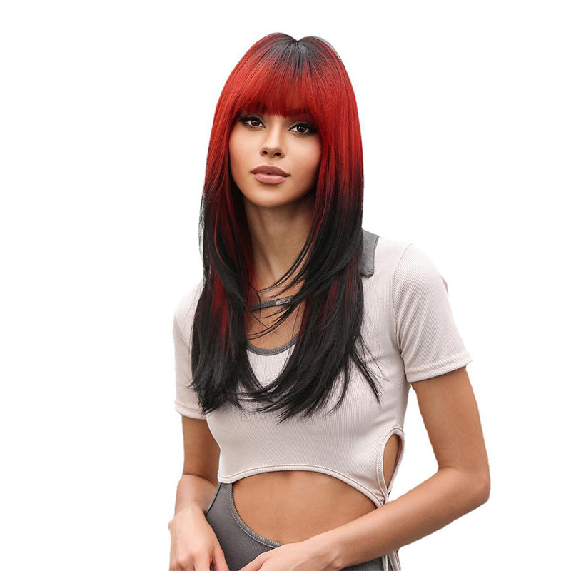 aoxuan Wig 6(Starting batch 100) Gradual purple wig female natural full head cover