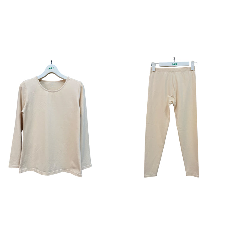 AB Class 7A Antibacterial soothing stretch cotton crew-neck set for women Starting batch 200 Thermal underwear autumn and winter