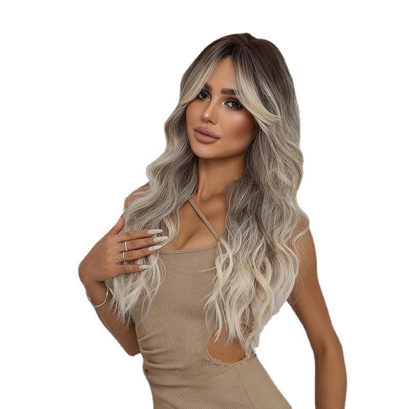 aoxuan temu Wig 02(Starting batch 100) Midsection gradient wig Long curly wig