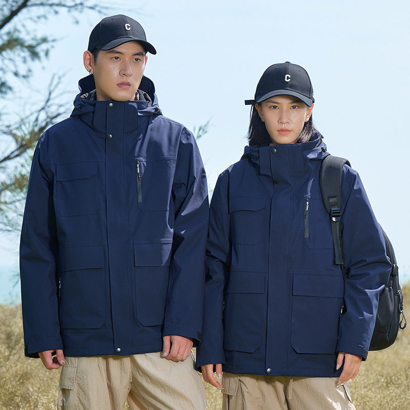 ZHENGNENGLIANG Outdoor casual jacket 2306 Customized winter sprint jacket for couples, outdoor windproof jacket with broken detachable windproof jacket