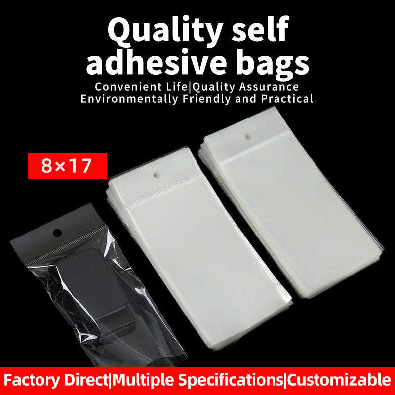 HePing Self-adhesive bag 8×17 Customizable(Price please ask customer service)Small Card Packaging Bags Gift Bags