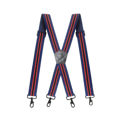 JinKang Men's black hook suspenders straps straps Corn pattern elastic lengthening suit pants straps fat man elastic shoulder straps Wide Powerful trouser belt