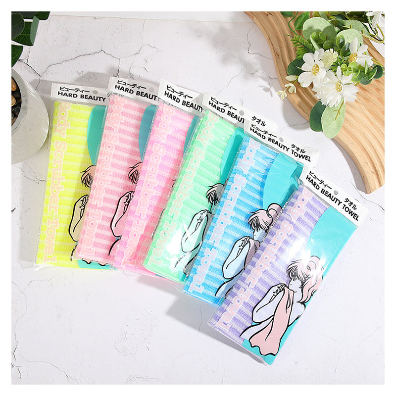 SHALI  Japan Bath Yuzaier Striped Nylon Bath TowelJapanese Long Striped Bath TowelColorful Striped Sauna TowelBack Towel