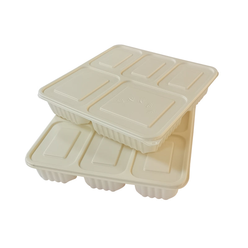JINGLIANG  Biodegradable 5-compartment lunch box  Disposable lunch box Fast food take-out box