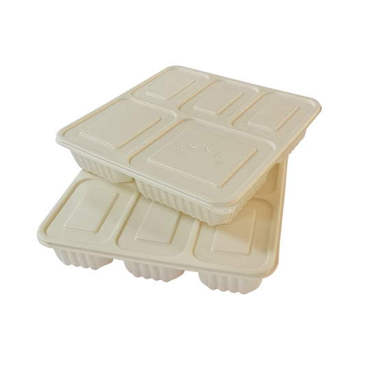 JINGLIANG  Biodegradable 5-compartment lunch box  Disposable lunch box Fast food take-out box