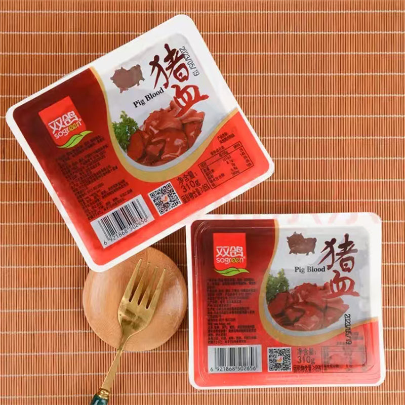 SOGREEN FOOD Double Pigeon pig's blood 310g fresh boxed blood tofu risotto hot pot hot pot ingredients side dishes Hairy Blood Wanton Fresh Pork Blood