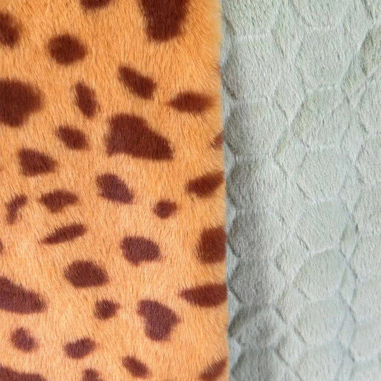 JINGDONG  Printed embossed rabbit fur  High quality embossed rabbit hair fabric