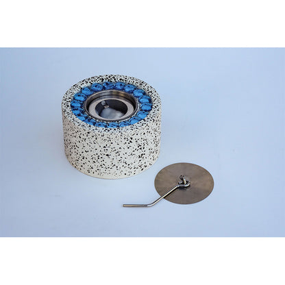 HULI  Round stove with stained glass beads HP-014 High temperature resistant brazier can be customized for high-end braziers