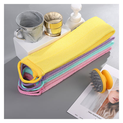 SHALI  Scrubbing without asking for sponge long strip back pulling towel lazy bath towel lanyard model sauna towel to remove dead skin does not hurt the skin.