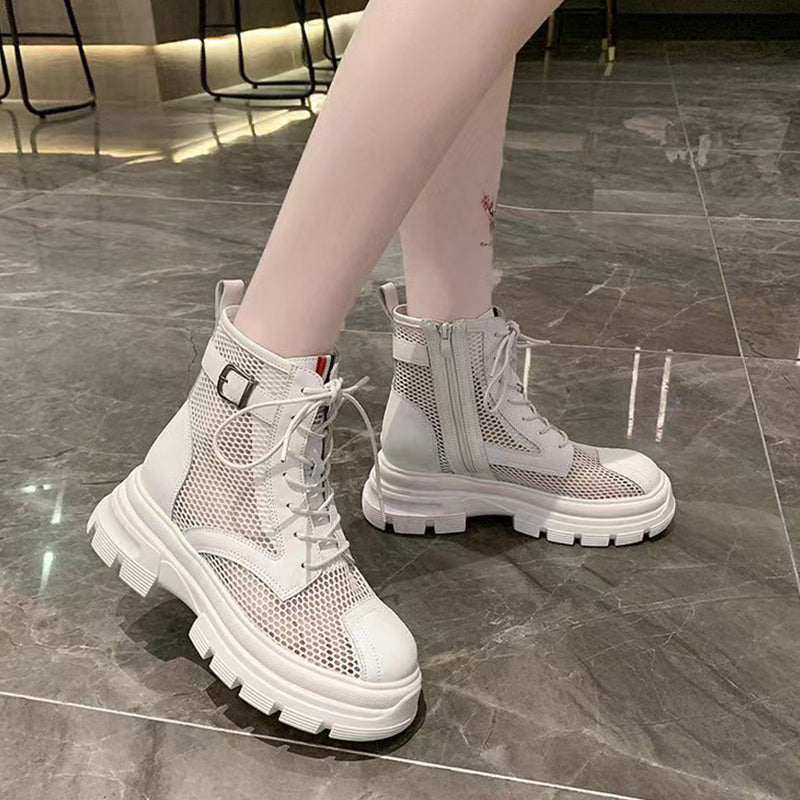 BODUODUO  Mesh Martin Boots Women's Summer Thin 2022 New Boots Versatile Fried Street Sandals Short Boots Breathable Fashion Sandals