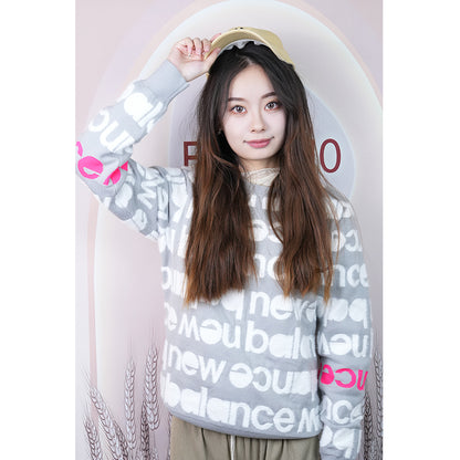 XITAI  knitted garment 05  Japanese tide loose sweater round neck spring and fall models sweater thickened hoodless tops female