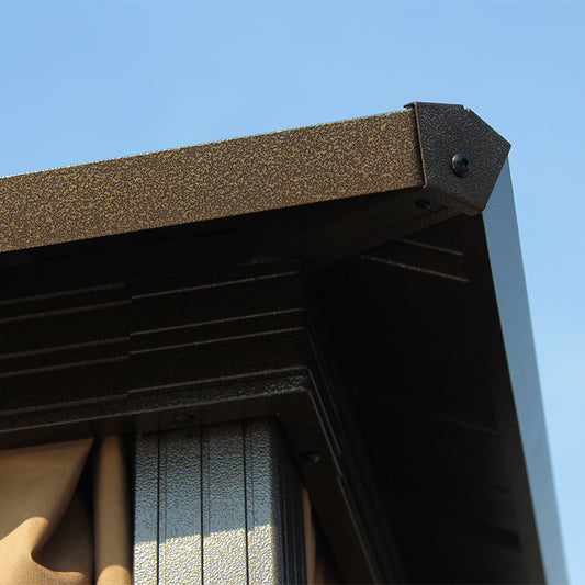 YinShiSheng Aluminium double roof canopy with galvanised sheet YS1097 3X4.25M(10'x14') Starting lot size 20 Courtyard Park