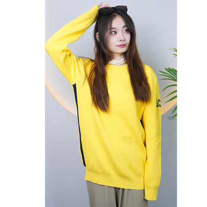 XITAI  knitted garment 03 Japanese tide loose sweater round neck spring and fall models sweater thickened hoodless tops female