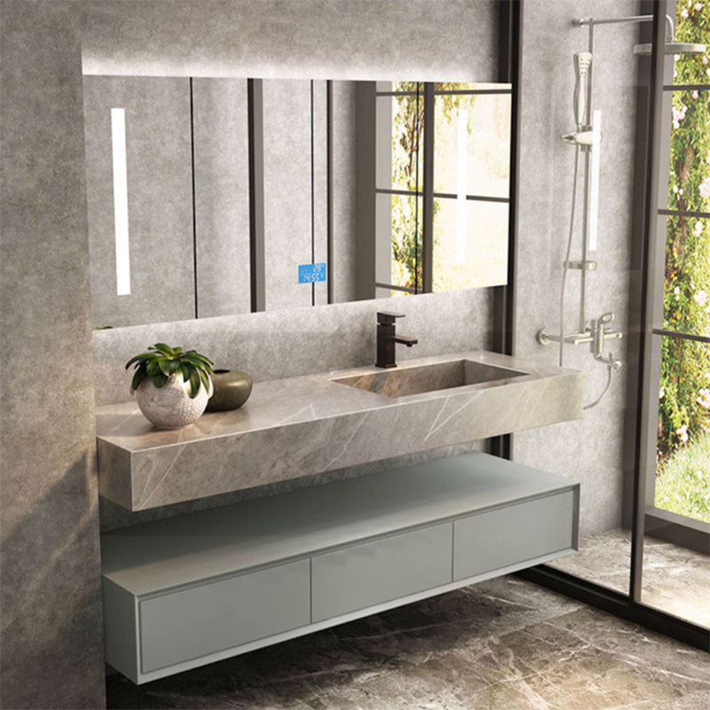 Dalong Quartz stone bathroom countertops(Price please ask customer service) Simple and modern One-piece washstand