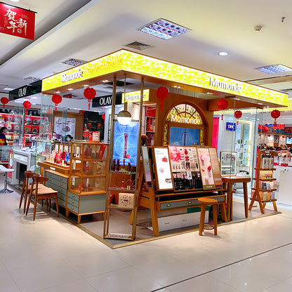 TONGJIE  Dream Cosmetics Fujian Sanming (shopping mall brand skin care products display cabinet design production and installation)