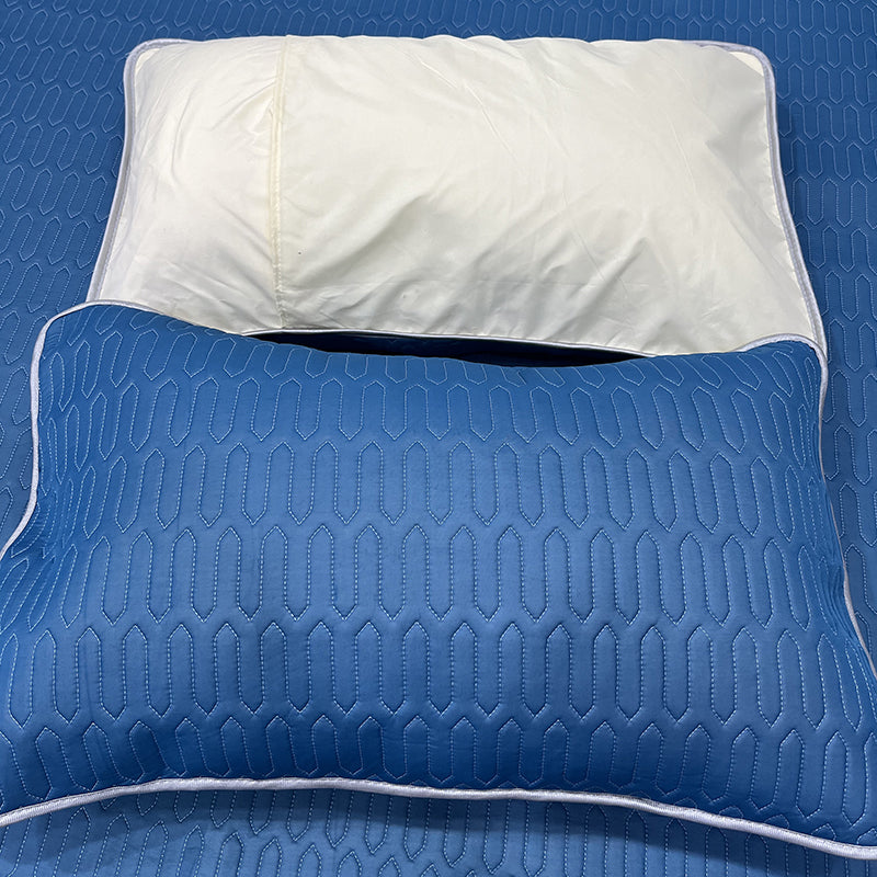 SHANGDIE  Three-piece home textile mat set  Latex ice silk pillowcase with foldable ice silk mat
