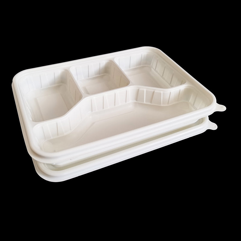 JINGLIANG  Biodegradable 4-compartment lunch box  Disposable lunch box Fast food take-out box