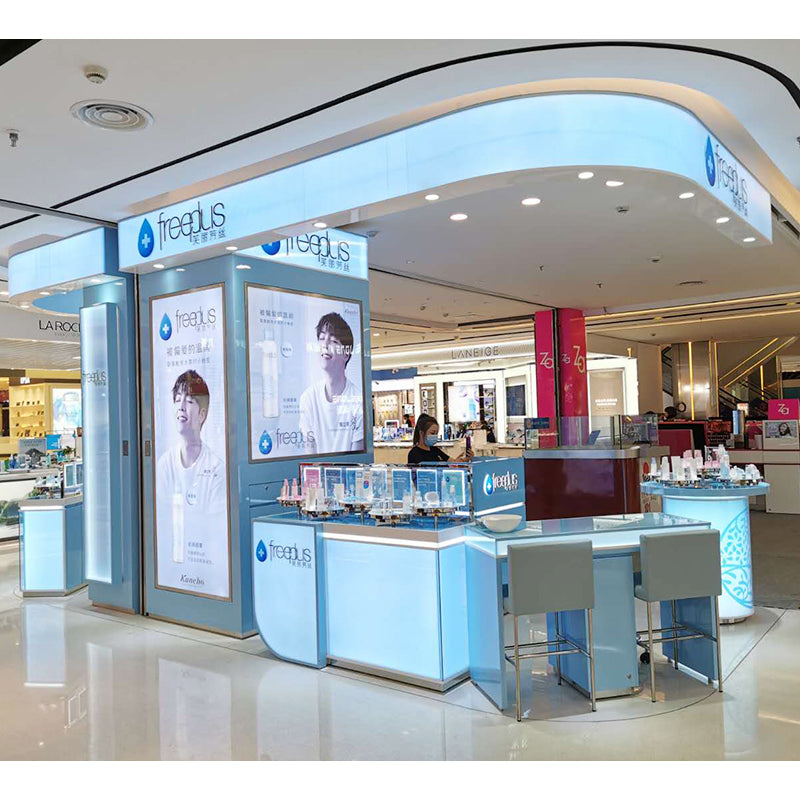 TONGJIE  freeplus langzhou xinda store (shopping mall brand skin care products display cabinet design production installation)