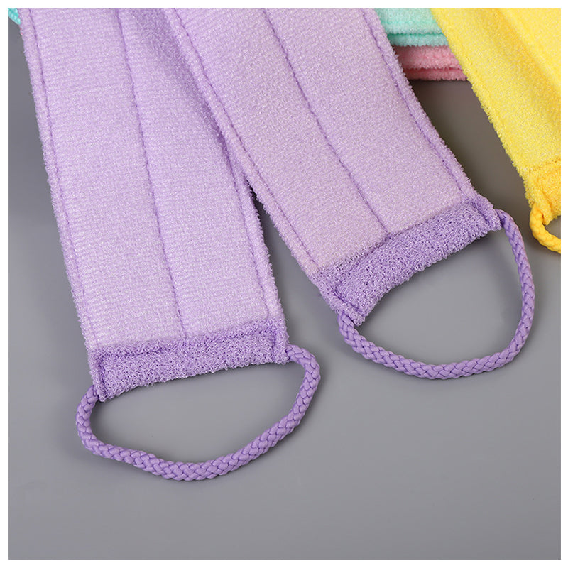 SHALI  Scrubbing without asking for sponge long strip back pulling towel lazy bath towel lanyard model sauna towel to remove dead skin does not hurt the skin.
