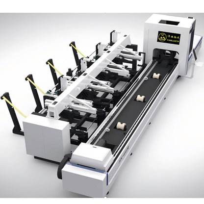 YueGe Automatic feeding two chucks laser tube cutting machine High-power fiber laser cutting machine CNC fiber laser cutting machine