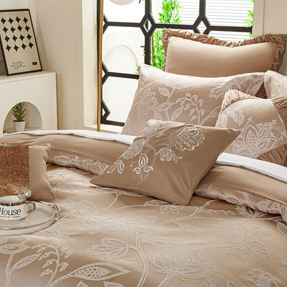 Smartex 8pc Luxury Floral Polyester Jacquard Bedding Set – Comforter Set With Cushions – Champagne?Gold(Price please ask customer service)No fading or pilling Teenage champagne color