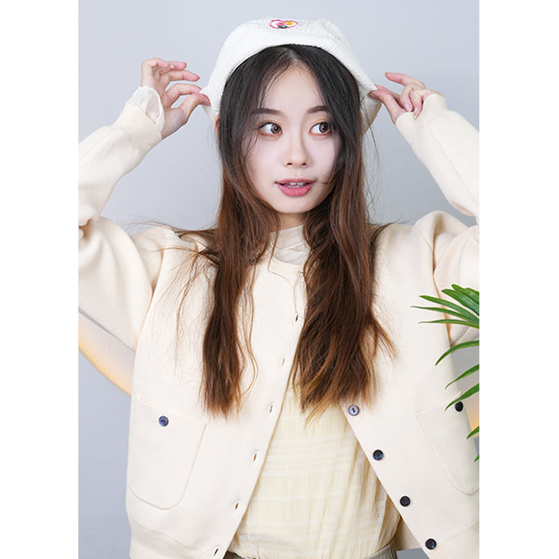 XITAI  knitted garment 06  Loose Short Knit Jacket Wool Cardigan Women Long Sleeve Soft Sticky Top Coat Jacket