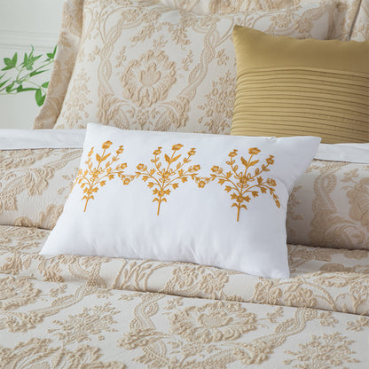 Smartex 5pc Classic Damask Polyester Jacquard Bedding Set – Comforter Set With Cushions – Champagne Color(Price please ask customer service)Light Luxury High-end