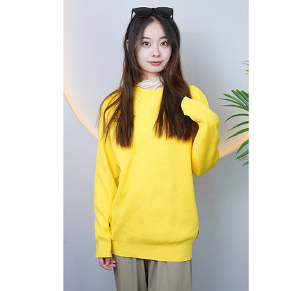 XITAI  knitted garment 03 Japanese tide loose sweater round neck spring and fall models sweater thickened hoodless tops female