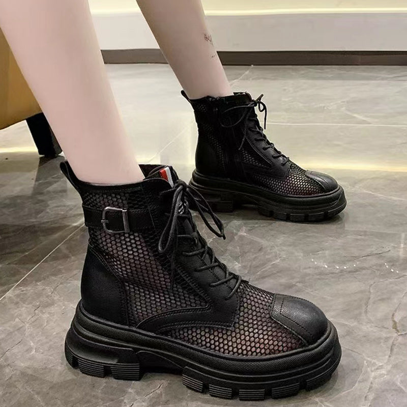 BODUODUO  Mesh Martin Boots Women's Summer Thin 2022 New Boots Versatile Fried Street Sandals Short Boots Breathable Fashion Sandals