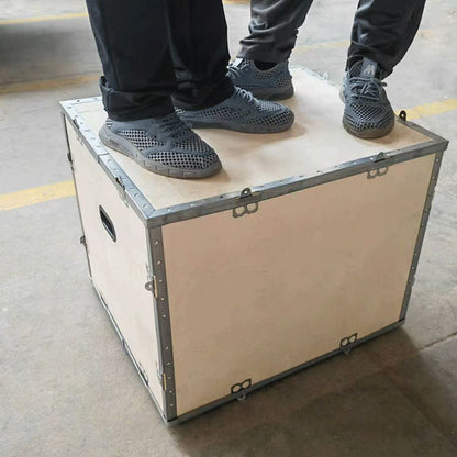 XiongCan Fumigation-free Steel Strip Crates Fumigation-free wooden crate plywood steel belt wooden crate detachable folding packing wooden crate overseas transportation logistics wooden crate(Price please ask customer service)Rectangular Customized