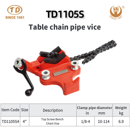 ZHONGTIANDA  TD1105S Table type chain pipe table vise